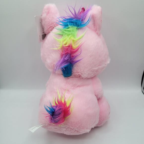 NEW Rainbow Heart Pink Unicorn Stuffed Animal - 12" Plush - Picture 3 of 6